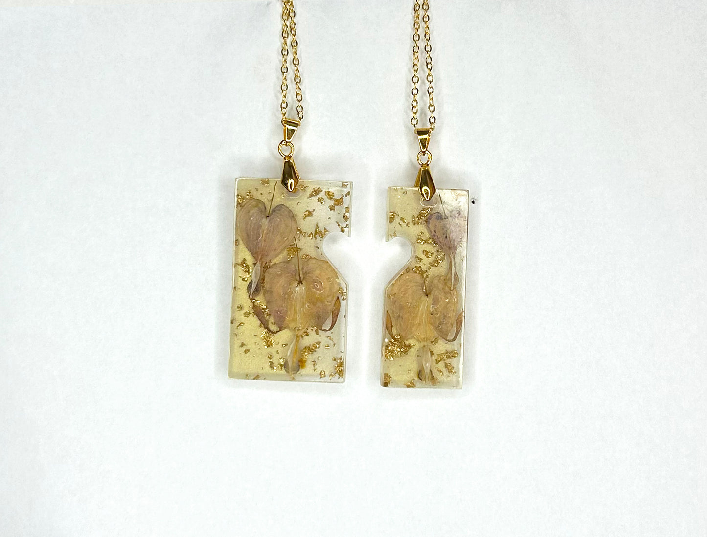 Grandma's Garden: Bleeding Heart Pair of Necklaces